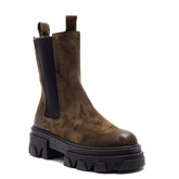 Italian Women Kaki Chamois Halfboot #0091