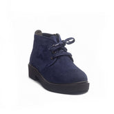 Women Dark Blue Chamois Half Boot #0946