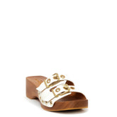 Spanish Women White Leather Slipper #9516