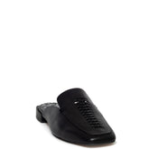 Spanish Women Black Leather Mules #9536