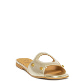 Spanish Women Gold Leather Slipper #9544