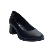Women Black Leather Shoes #0954