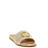 Spanish Women Gold Leather Slipper #9550