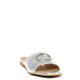 Spanish Women Silver Leather Slipper #9553