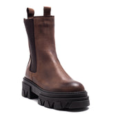 Italian Women Brown Leather Half Boot #0096