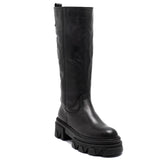 Italian Women Black Leather Boots #0097