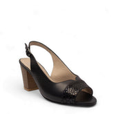 Women Black Leather Sandal #2758