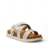 Women Silver Khesh Slipper #2867