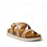 Women Beige Vernis Leather Slipper #2870