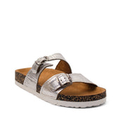 Women Silver Leather Slipper #2879