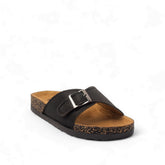 Women Black Leather Slipper #2887