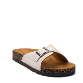 Women White Leather Slipper #2890