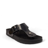 Women Black Vernis Leather Slipper #2900