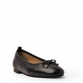 Women Black Leather Ballerina #3644