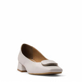 Women White Leather Shoe #3671
