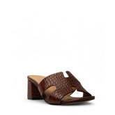 Women Brown Leather Heels #3692