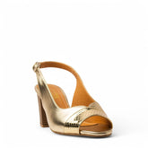Women Gold Leather Sandal #3694