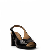 Women Black Vernis Leather Sandal #3695