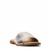 Women Silver Leather Slipper #3713