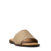 Women Beige Leather Slipper #3715