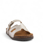 Women Silver Leather Slipper #3740