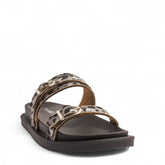 Women Grey Leather Slipper #3748