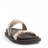 Women Silver Leather Slipper #3750