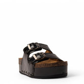 Women Black Vernis Leather Slipper #3760