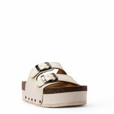 Women White Vernis Leather Slipper #3761