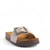 Women Silver Leather Slipper #3769