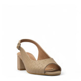 Women Beige Leather Sandal #3804