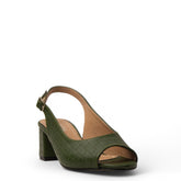 Women Green Leather Sandal #3807