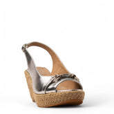 Women Silver Leather Sandal #3809