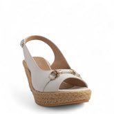 Women white Leather Sandal #3812