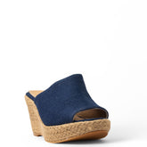 Women Blue Jeans Wedges #3832