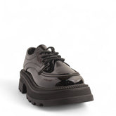 Women Black Vernis Leather Loafers #3835