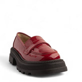 Women Maroon Vernis Leather Loafers #3838