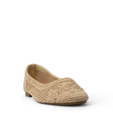 Europeon Union Women Beige Cloth Ballerina #3849