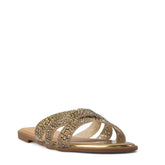 Europeon Union Women Gold Glitter Slipper #3863
