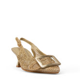 Europeon Union Women Gold Magdool Heels #3880