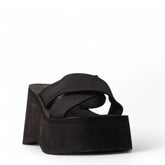 Europeon Union Women Black Cloth Slipper #3901