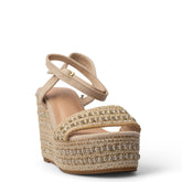 Europeon Union Women Beige Cloth Wedges #3917