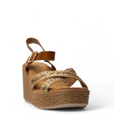 Europeon Union Women Gold Leather Wedges #3921
