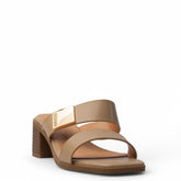 Europeon Union Women Beige Leather Heels #3951