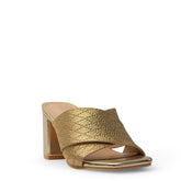 Europeon Union Women Gold Cloth Heels #3954