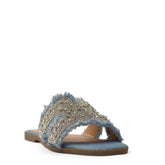 Europeon Union Women Light Blue Cloth Slipper #3973