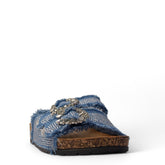 Europeon Union Women Blue Cloth Slipper #3979