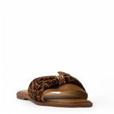 Europeon Union Women Camel Leather Slipper #3984