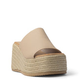 Europeon Union Women Beige Leather Wedges #3988