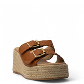 Europeon Union Women Camel Leather Wedges #4013